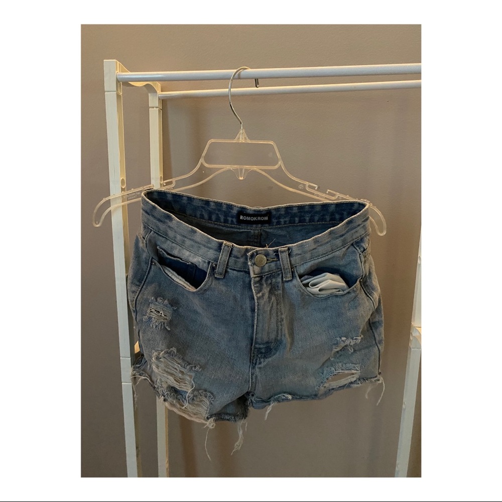 High Rise Denim Jean Shorts